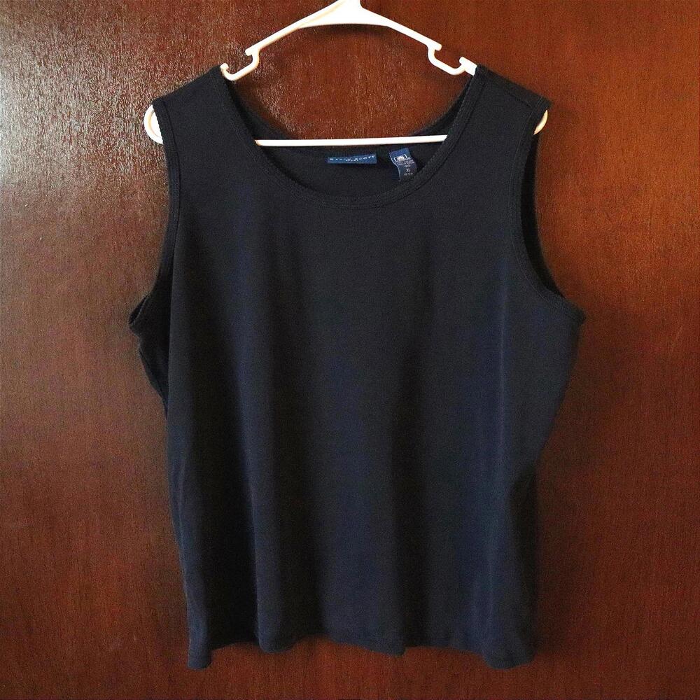 Karen Scott Sport Vtg 90s‎ Women's XL Navy Blue Tank Top